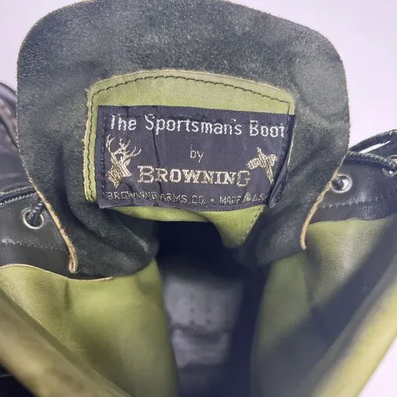 Vintage Browning Women's Lady's Featherweights Black Leather Boots 9A - Picture 15 of 16